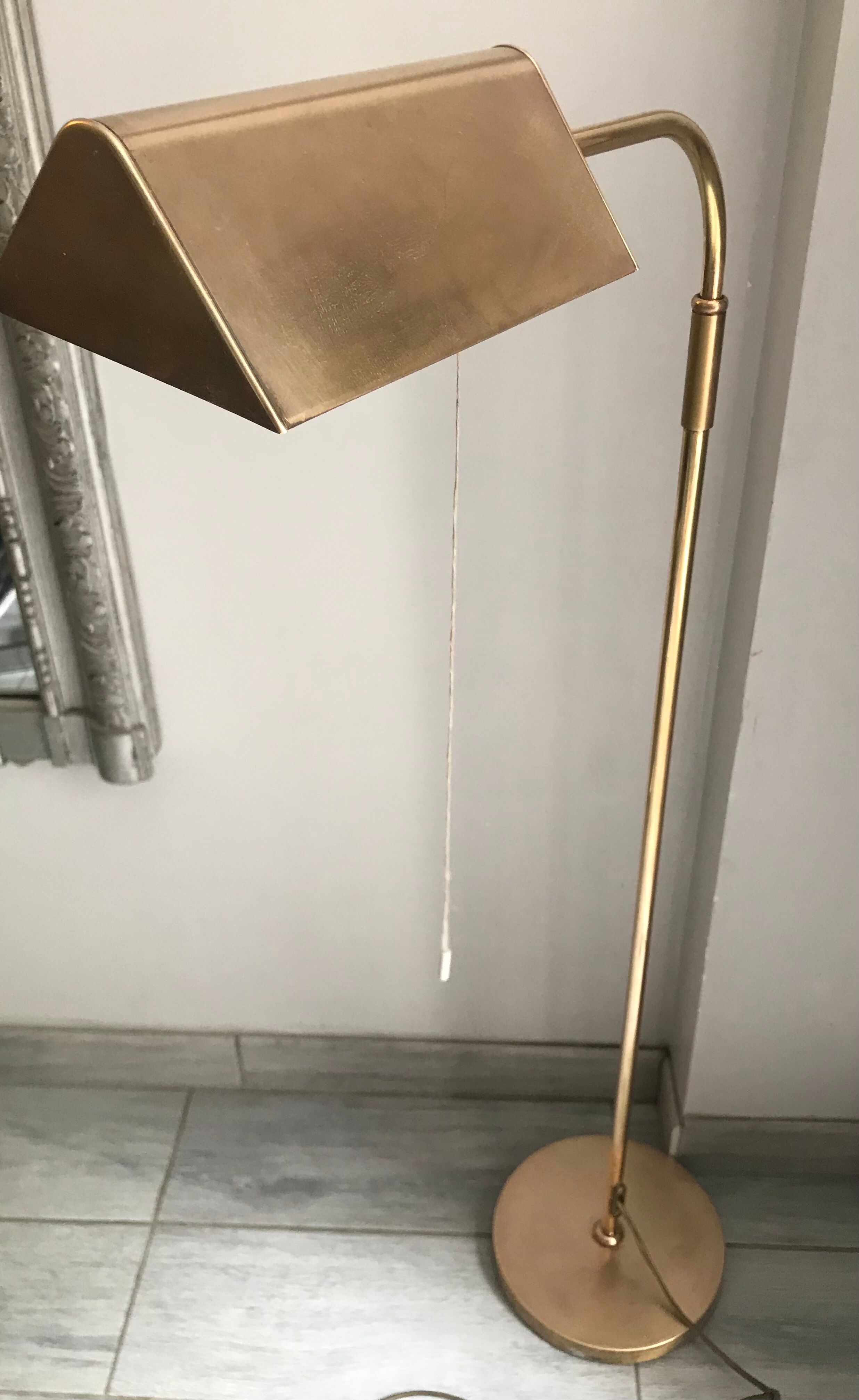 Floor lamp reading machine in vintage brass