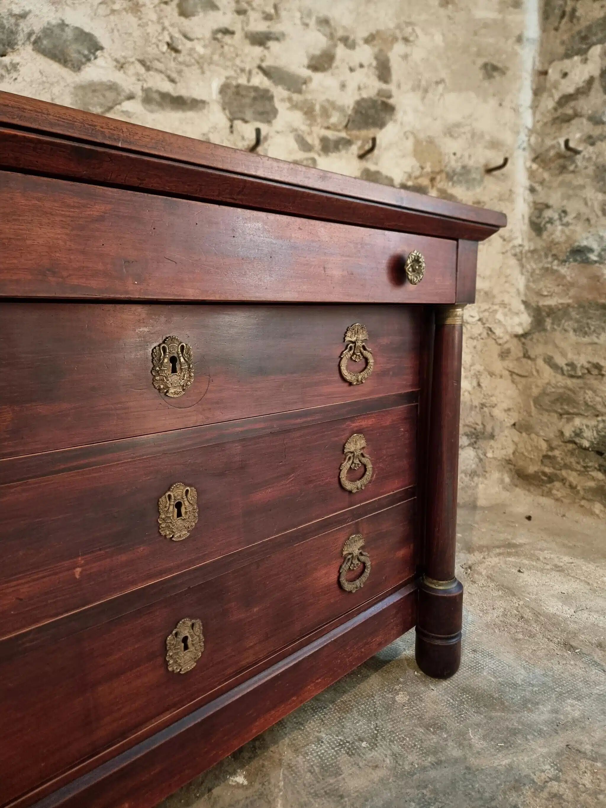 Commode Empire française ancienne en acajou