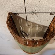 Paire d'applique en bois et lamelles de verre