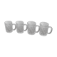 Lot 4 mugs molded glass deco transparent diamond