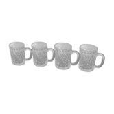 Lot 4 mugs molded glass deco transparent diamond