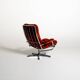 Swedish swivel armchair in velvet, 1970s