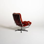 Swedish swivel armchair in velvet, 1970s