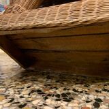 Vintage wicker elephant side table