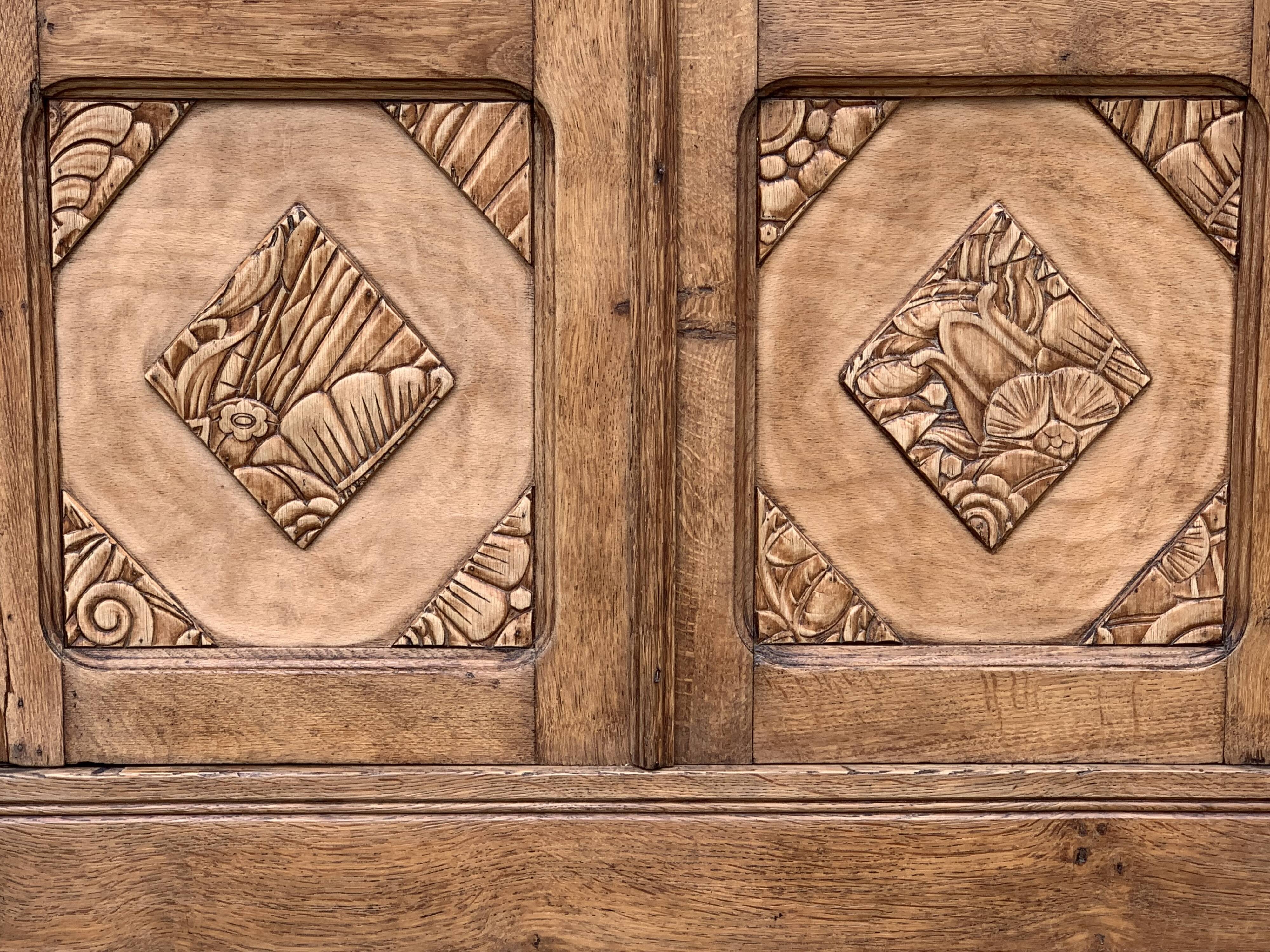 Parisian wardrobe glazed art deco 1930 raw wood