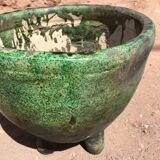 Tamegroute pottery enamelled pot cover