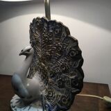 Ceramic peacock lamp from the 70s