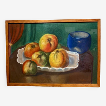 Still life with fruit signed J de Sereys and dated 1974