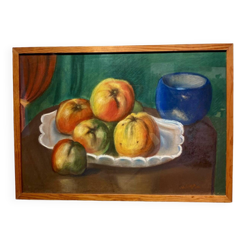 Still life with fruit signed J de Sereys and dated 1974