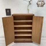 Storage unit in solid oak and veneer, circa 1960.