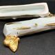 Box of 12 knife holders art nouveau gilded ceramic butterflies