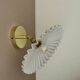 Vintage lampshade wall light in white opaline