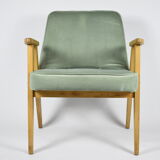 Armchair 366 designed by J. Chierowski in light green