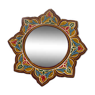 Indian painted wooden mirror