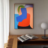 Blue orange abstract art "abandonment to the other"