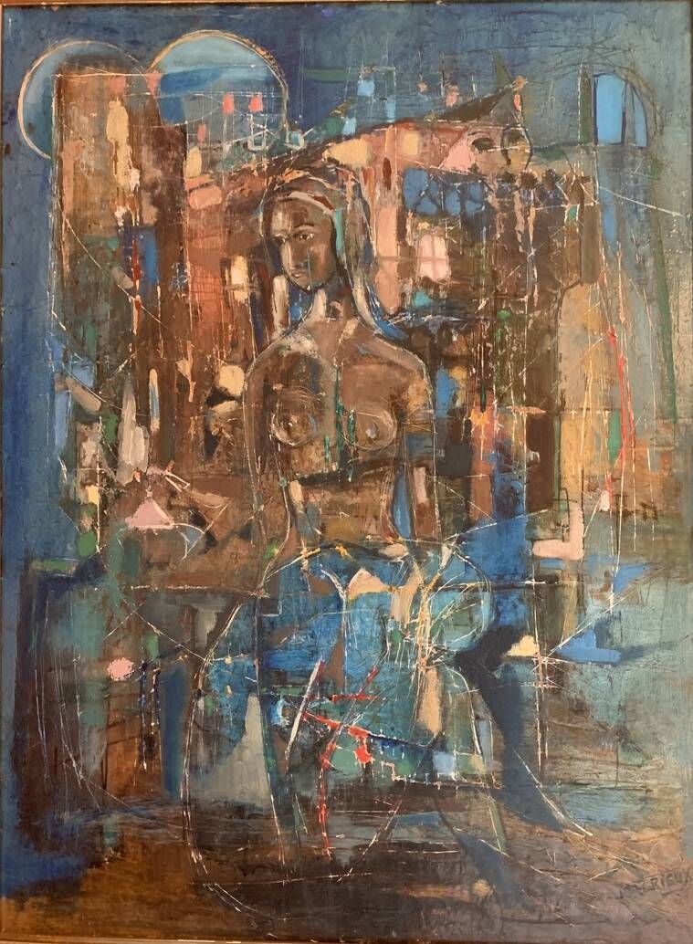 Pierre Malrieux 1920-2022 "Abstraction" Oil on Panel - Cap Ferret 1975