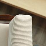 Scandinavian beige corduroy armchair, modern design H.Lis