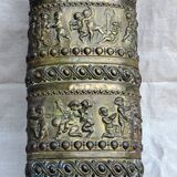 UMBRELLA HOLDER in copper with decoration in repelled CHERUBIN PUTTI ANGELOT, copperware XIX th century