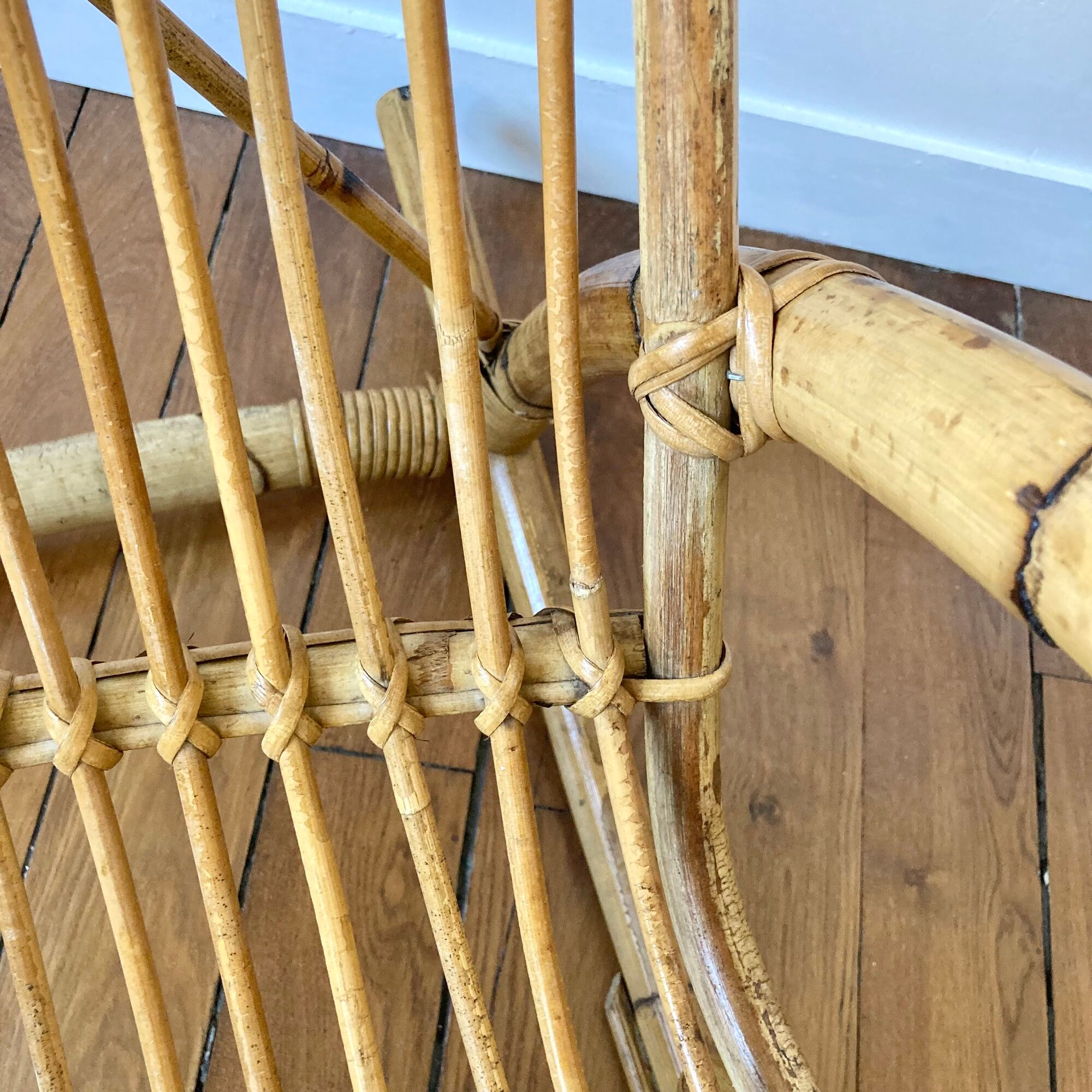 Rocking chair rattan Rohe Noordwolde 60s or rocking chair