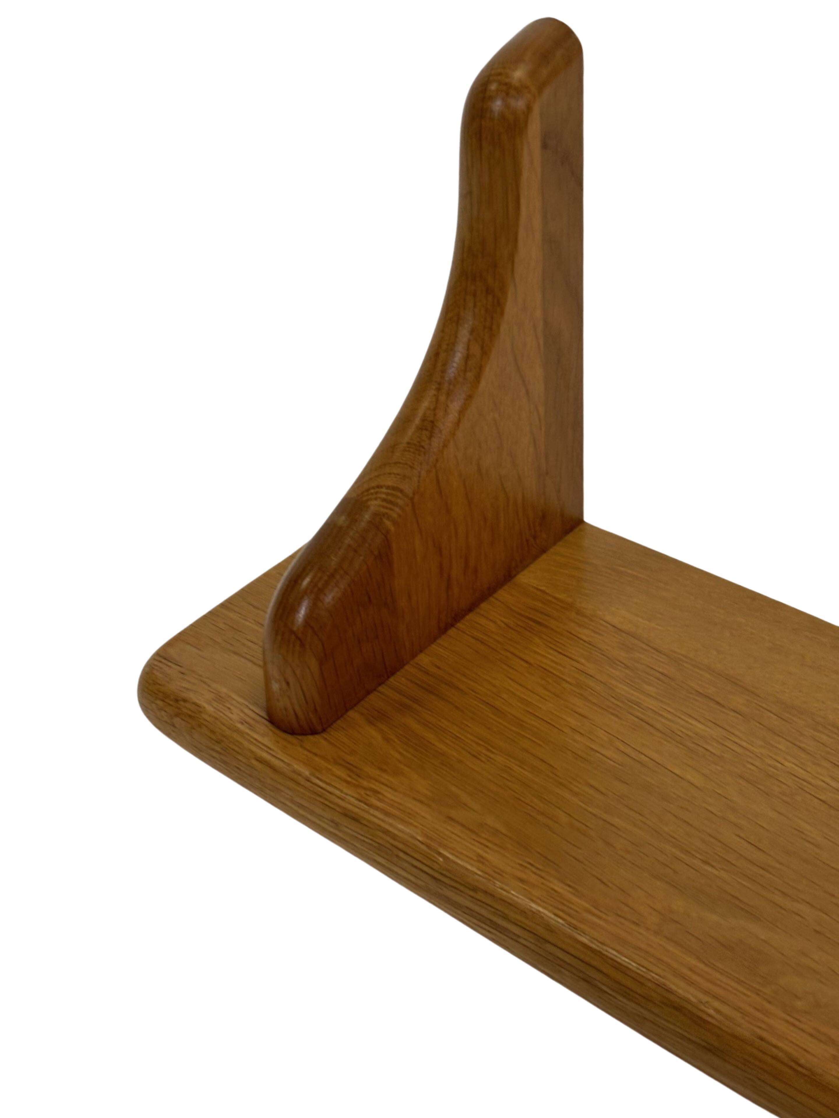 Vintage oak wall rack book shelf 1970s wood minimalist design