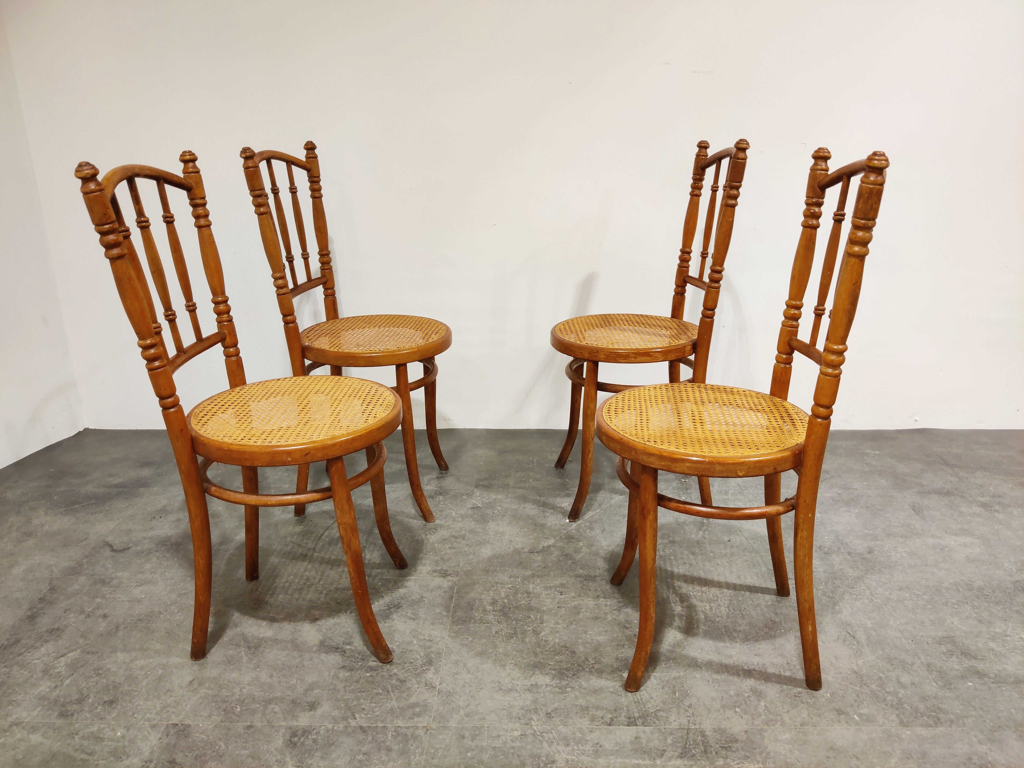 Set of 4 vintage bistro chairs, 1950s