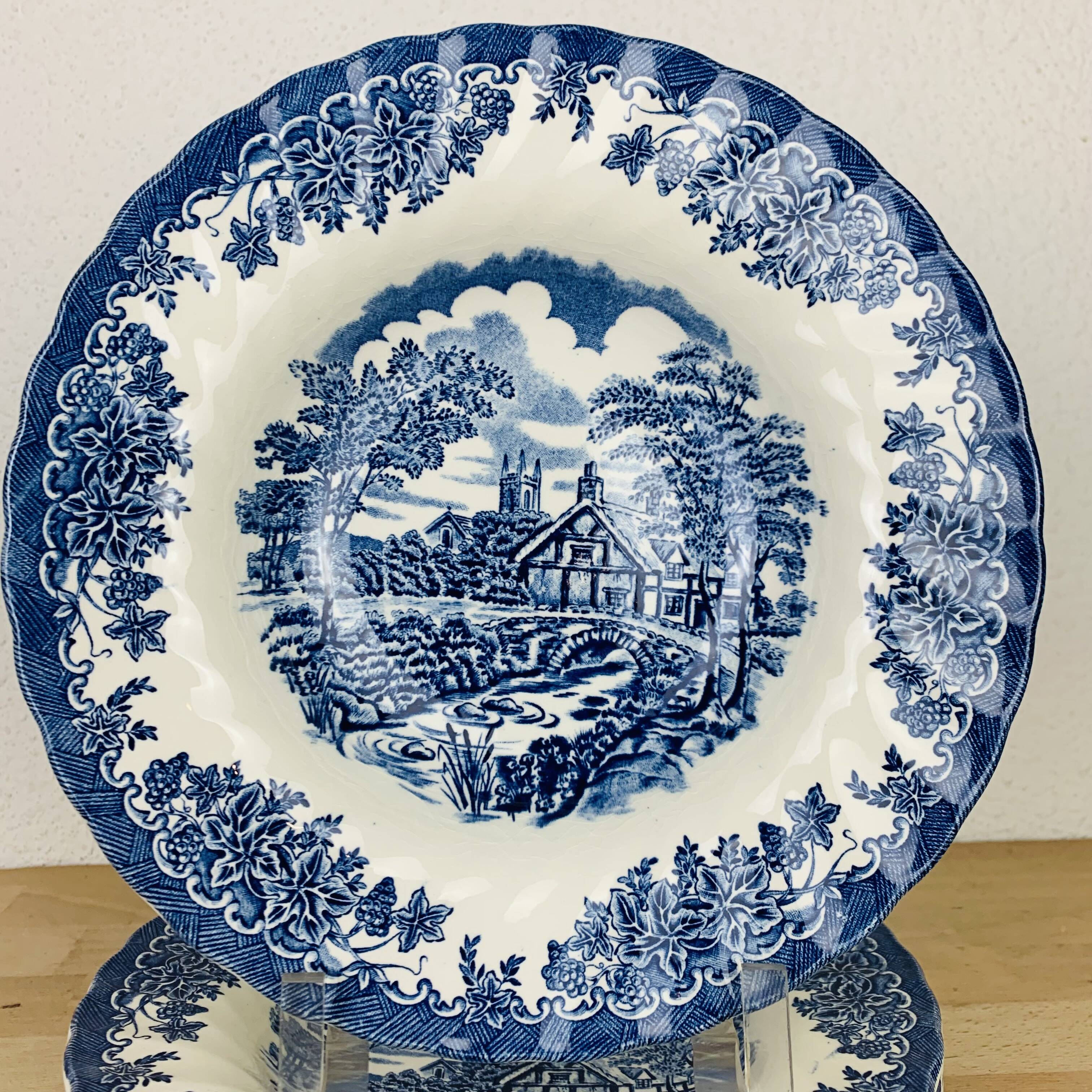 5 Myott The Brook English ironstone soup plates