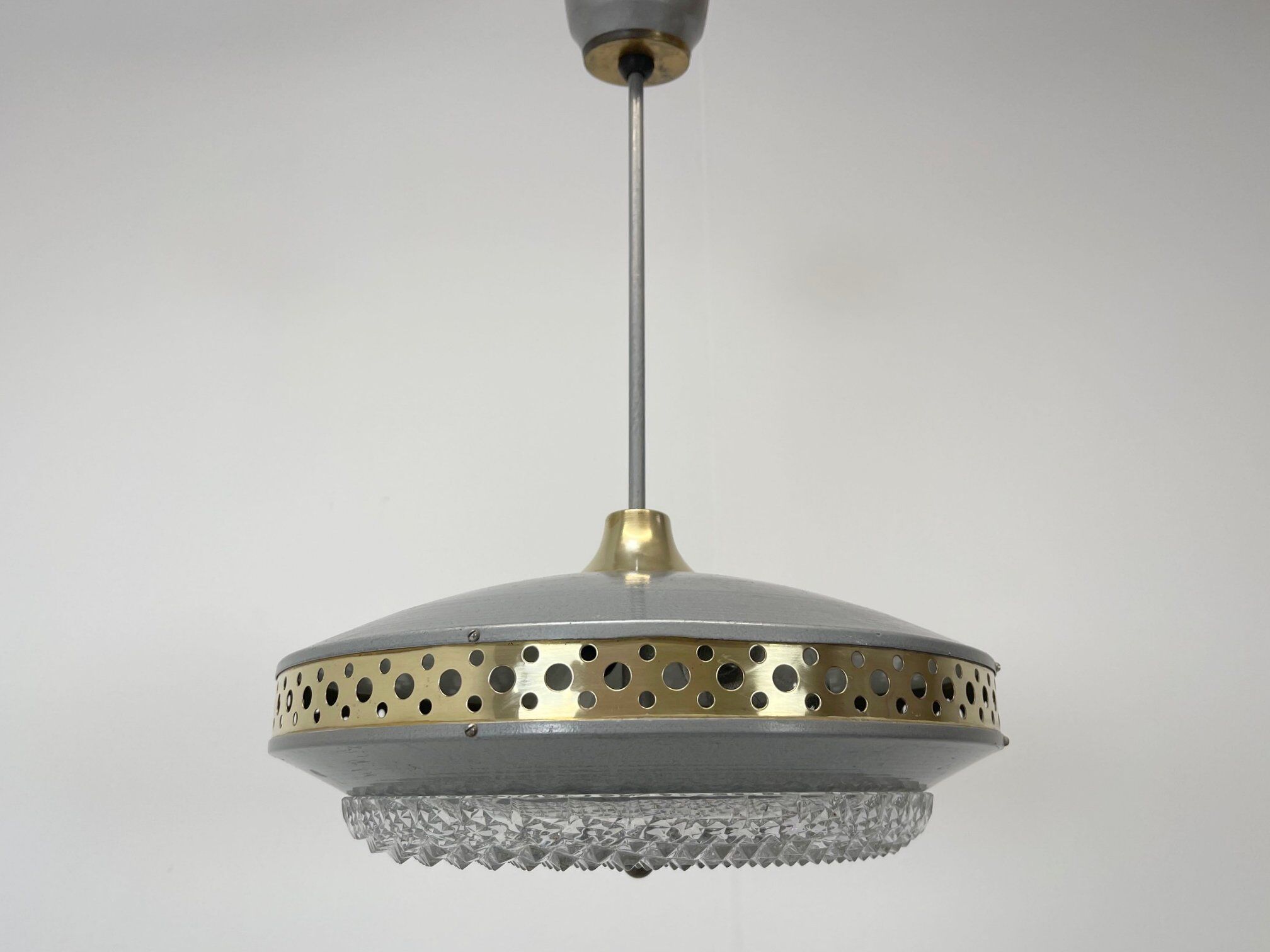 Space Age Metal Pendant by LUDIB Bratislava, Czechoslovakia, 1960's