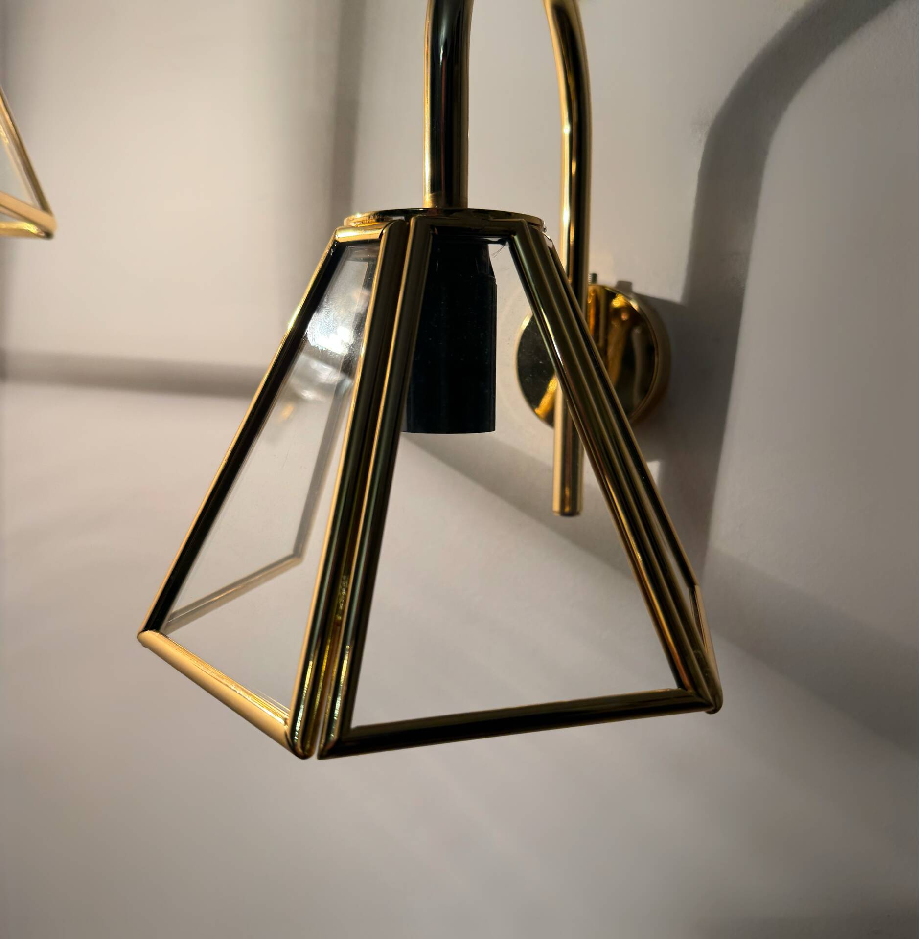 Vintage gold swan neck wall lights