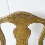 Chaise baroque dorée, chaise en bois plaquée or louis xiv.