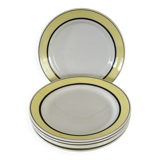 6 vintage Badonviller earthenware flat plates