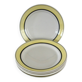 6 vintage Badonviller earthenware flat plates