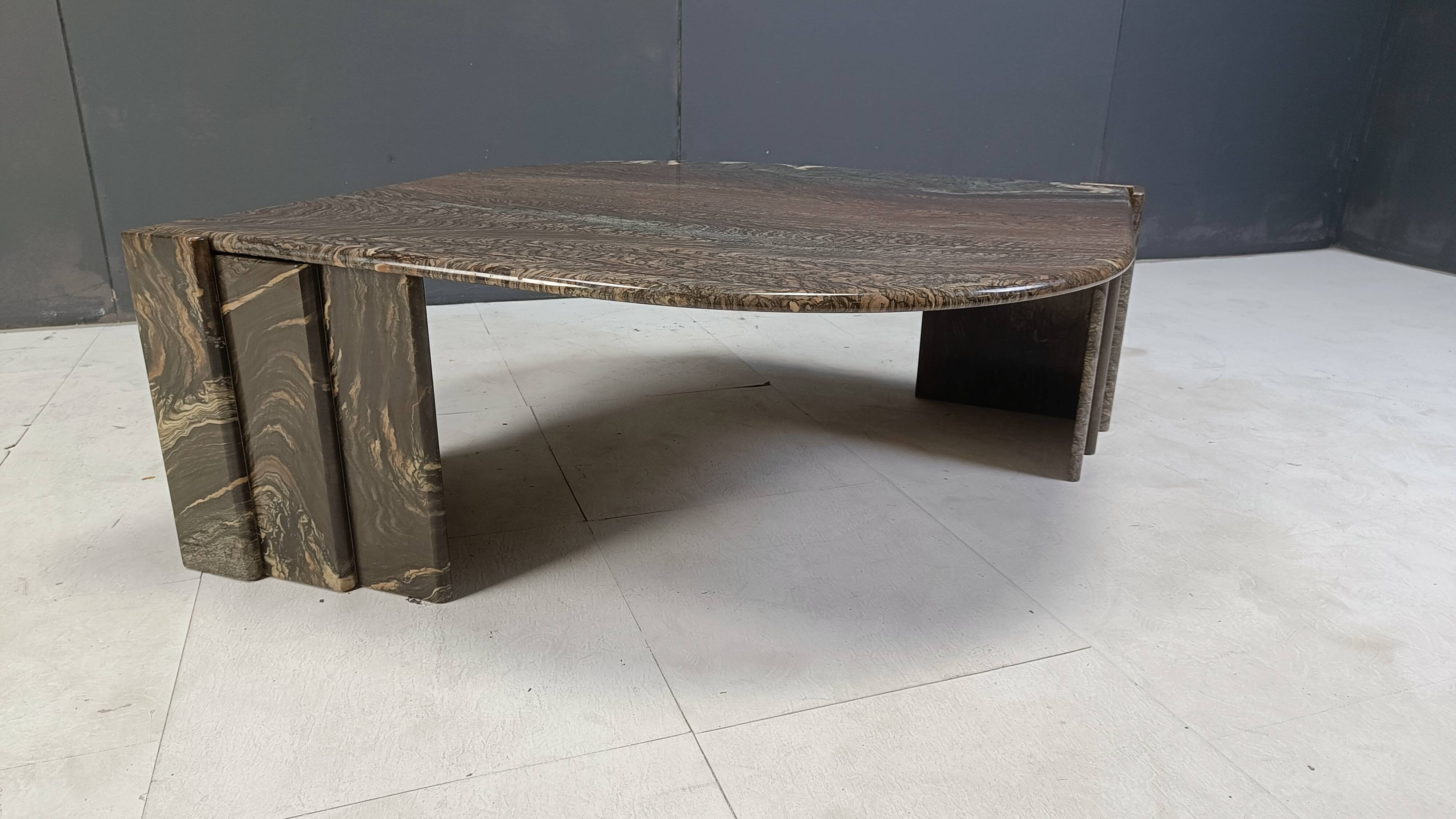 Vintage marble coffee table, 1980s