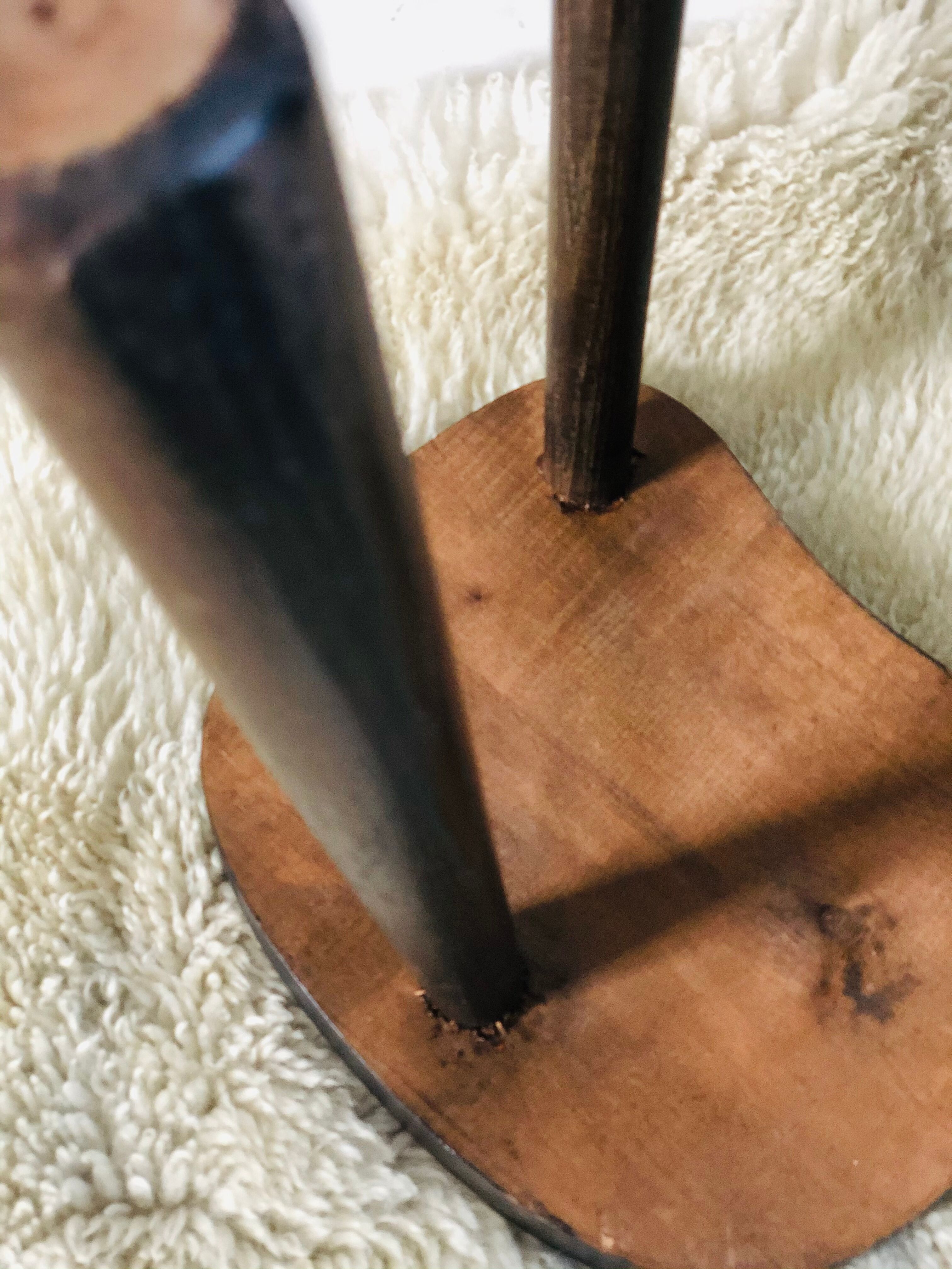 Pair of brutalist tripod stools