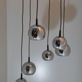 Chromium chandelier waterfall 6 suspensions 1970