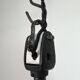 Industrial Black Enamel Factory Lamp with Porcelain Top, 1950s
