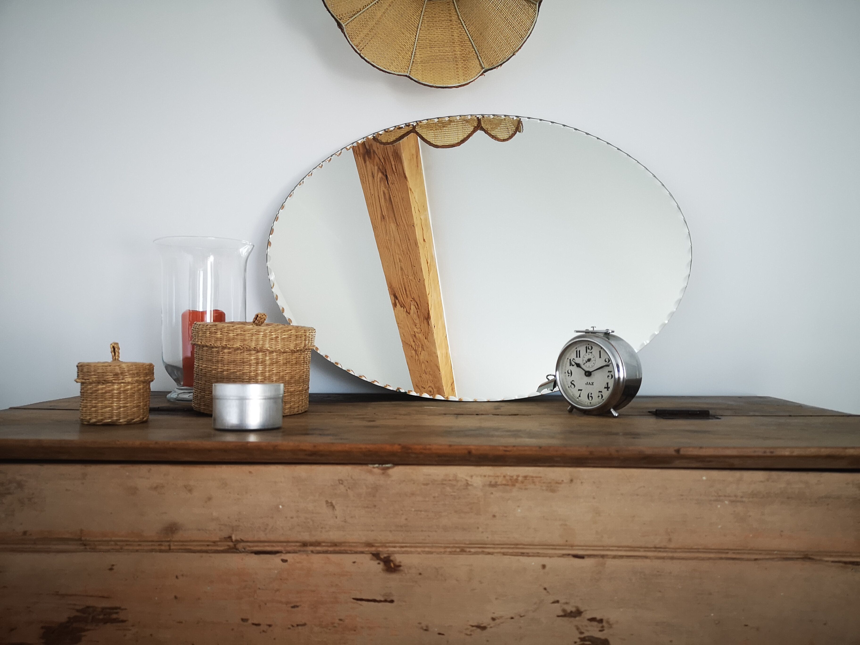 Mirror oval and bevelled 71.5 x 51.5