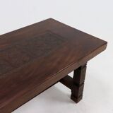 Antique Handcarved Solid Tropical Wooden Dining Table 1920s