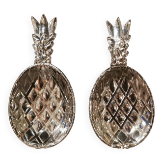 Pair of vintage pineapple serving platters