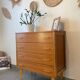 Vintage oak chest of drawers from the 1960s