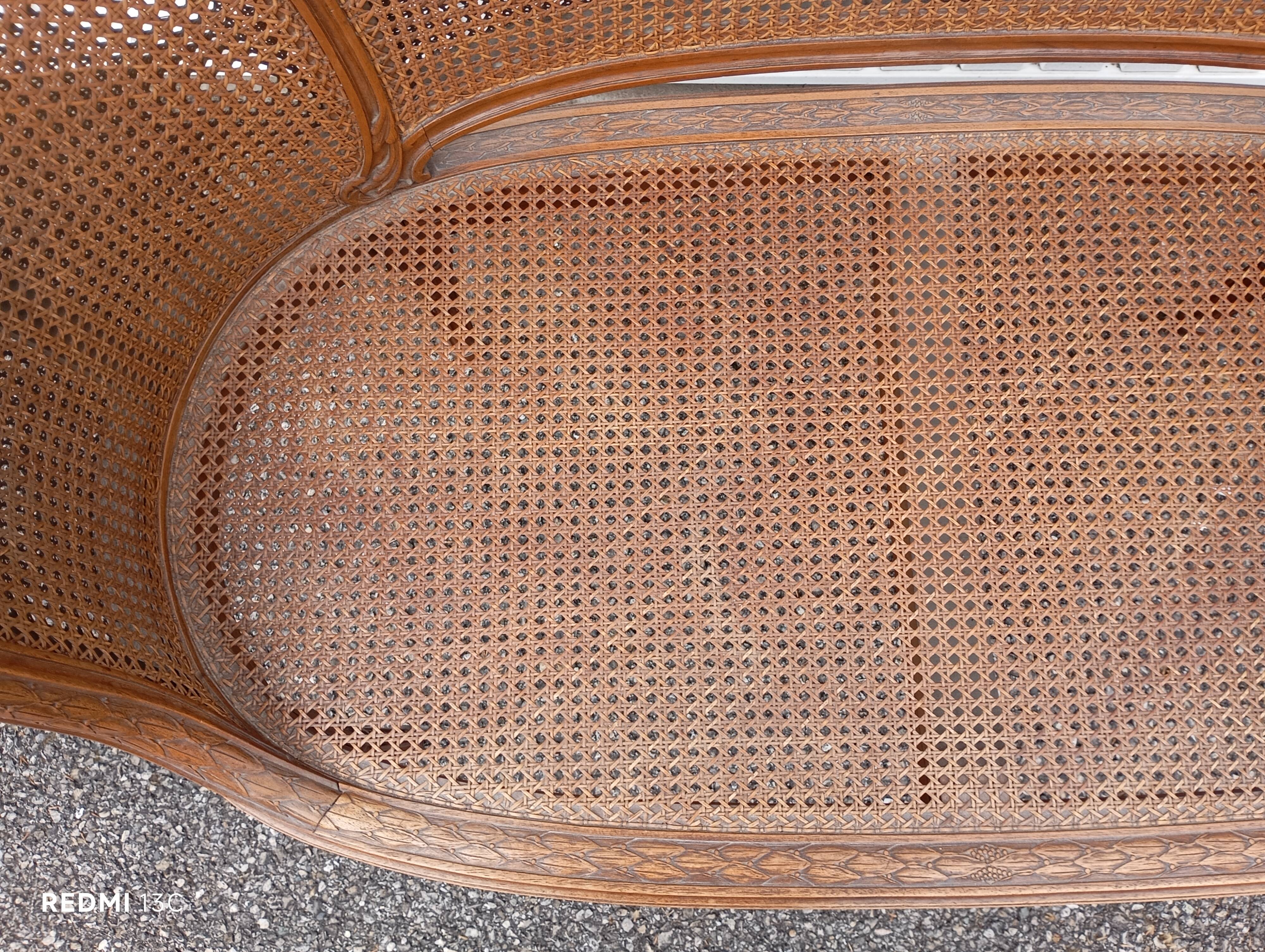 Caned bench in Louis XVI style