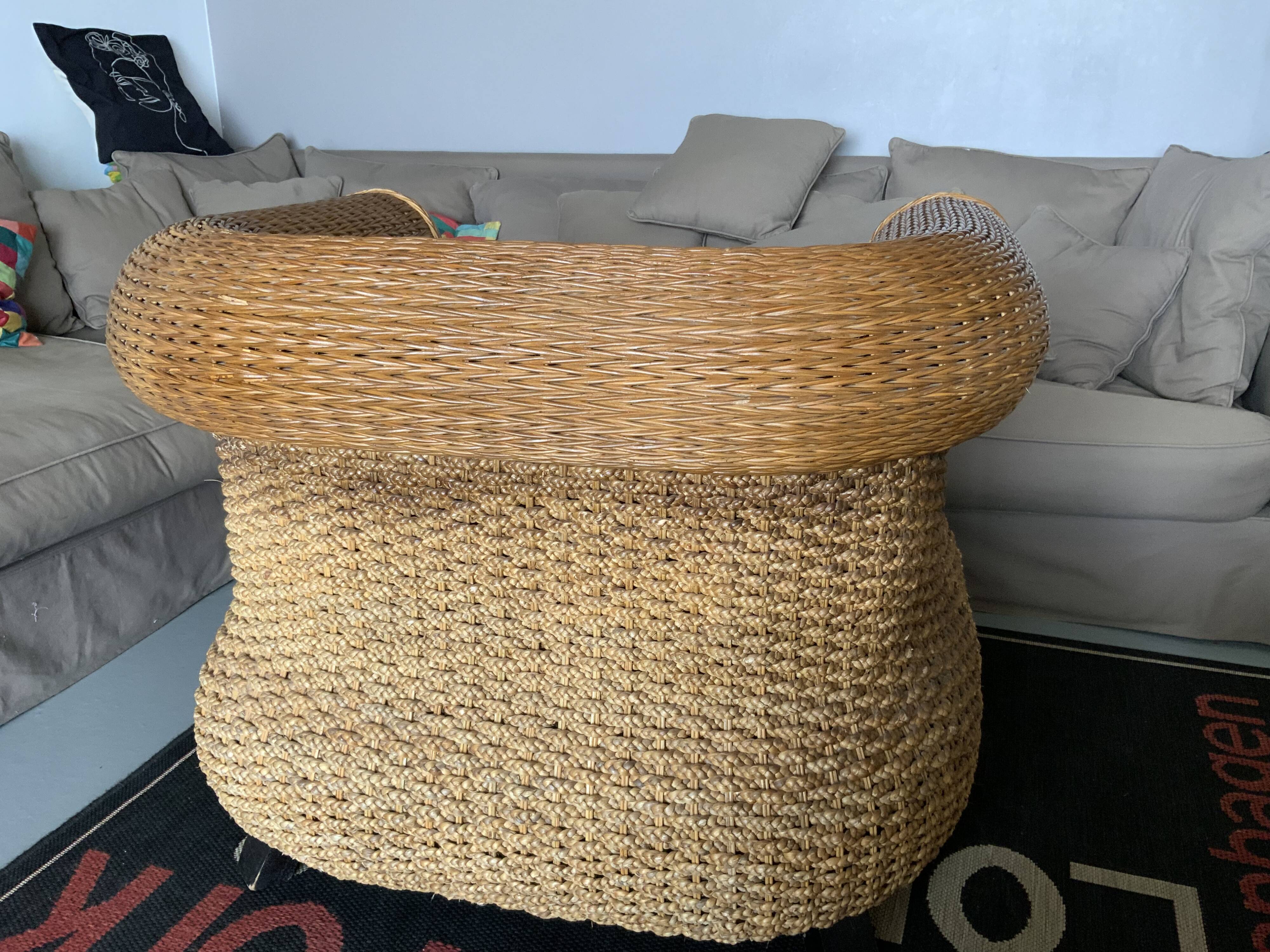 Fauteuil rotin et tressage végétal