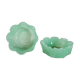 Duo of two candle holders cups in green opaline of water