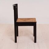 Vintage dining set, 4 chairs, extendable dining table, rope seating, 1970s