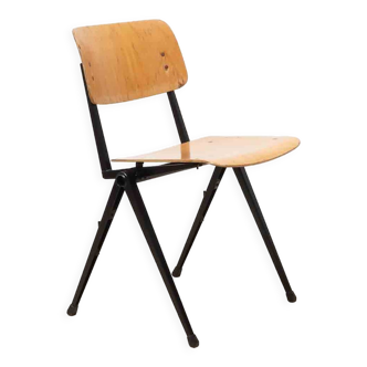 Chaise empilable vintage marko hêtre noir