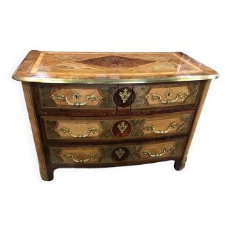 Louis XIV period chest of drawers in marquetry