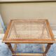 Wooden bench with caning