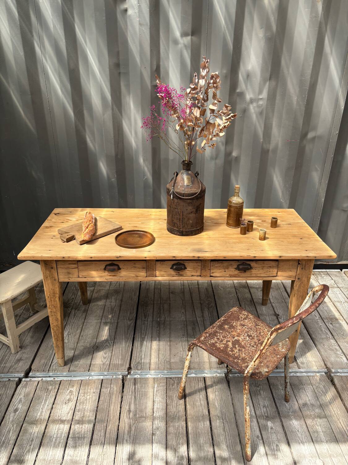 3-drawer farmhouse table