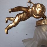 Hanging chandelier / bronze angel dore ep 1940/50