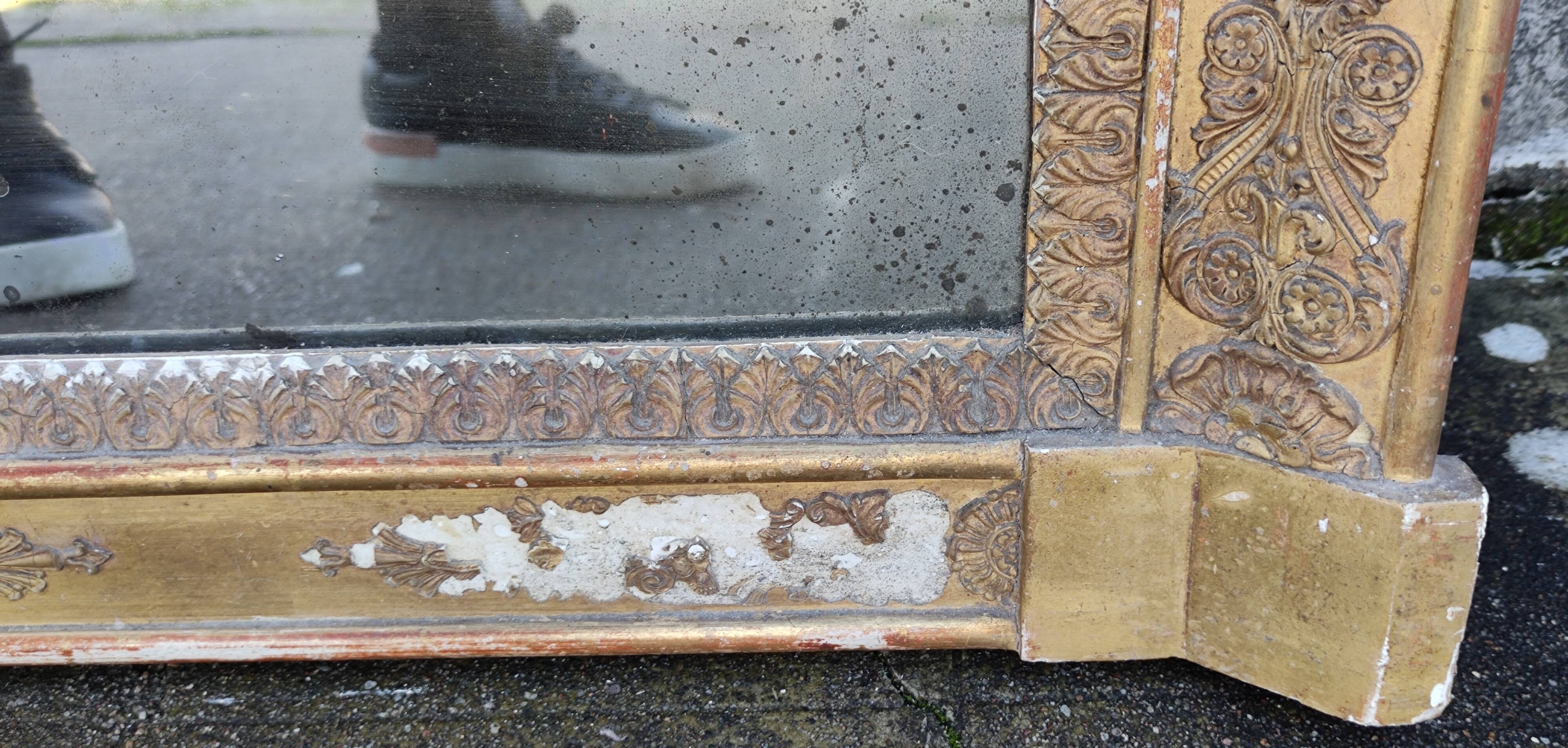 Ancien miroir doré 19 ème