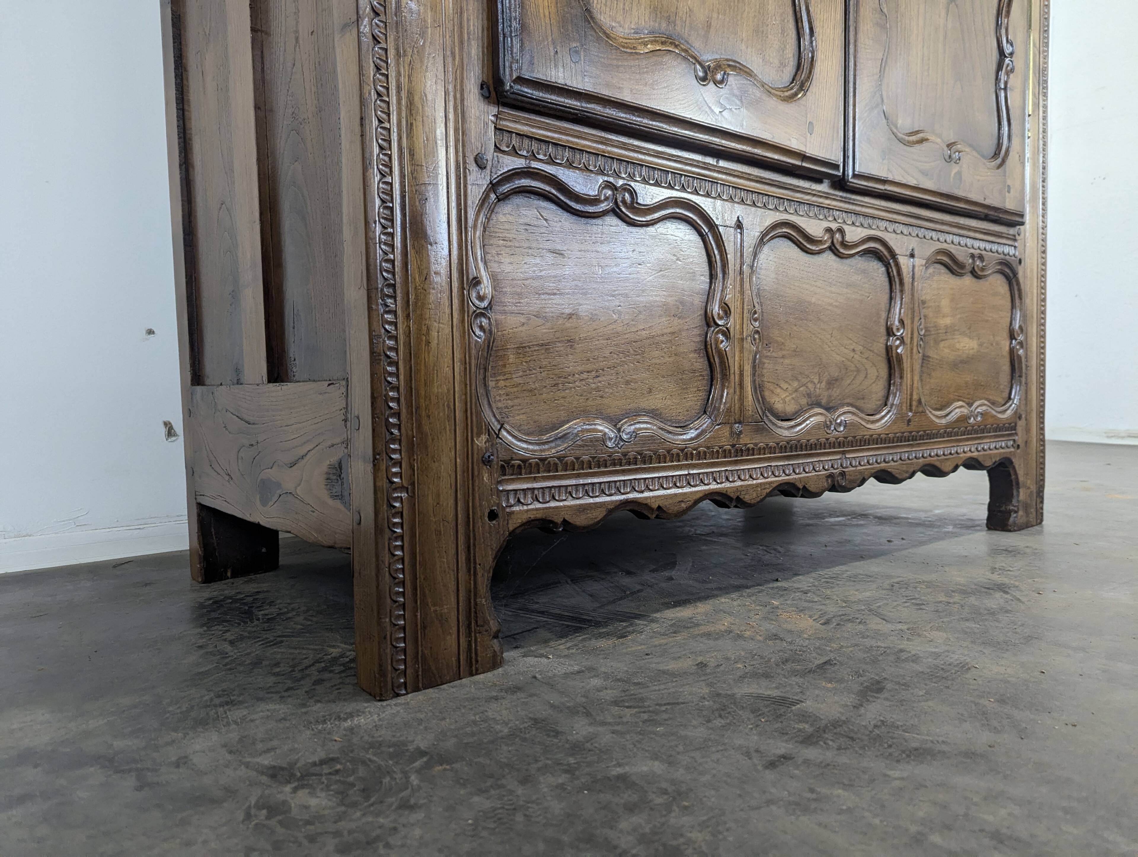 Late 19th century Breton cherry wood wardrobe